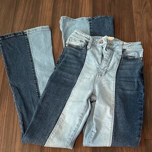 Altered State Two-Tone Flare Jeans